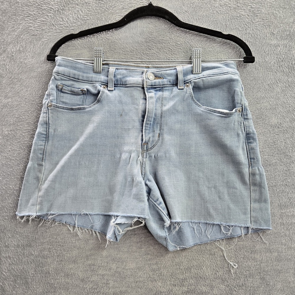 Levi's Women Shorts 29 Light Blue Denim Bermuda Classic Cut Off 3.5" Inseam